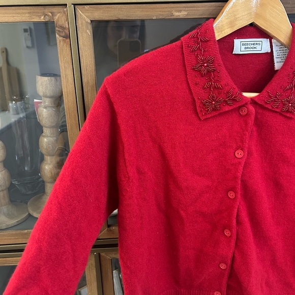 Vintage Wool and Beaded Embroidered Collar Cardigan - Picture 4 of 11